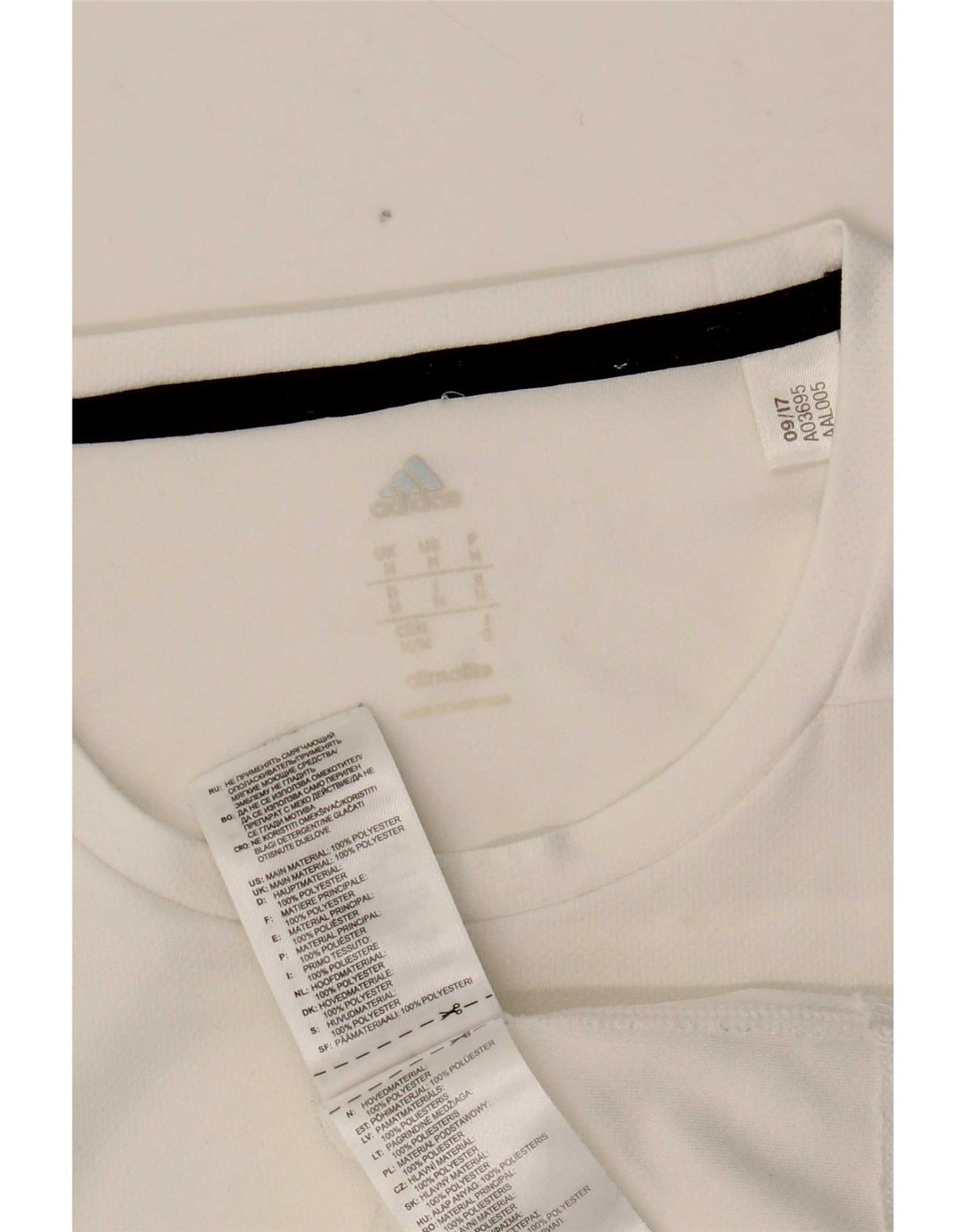 Adidas Hommes Climalite T-Shirt Haut Moyen Blanc Polyester