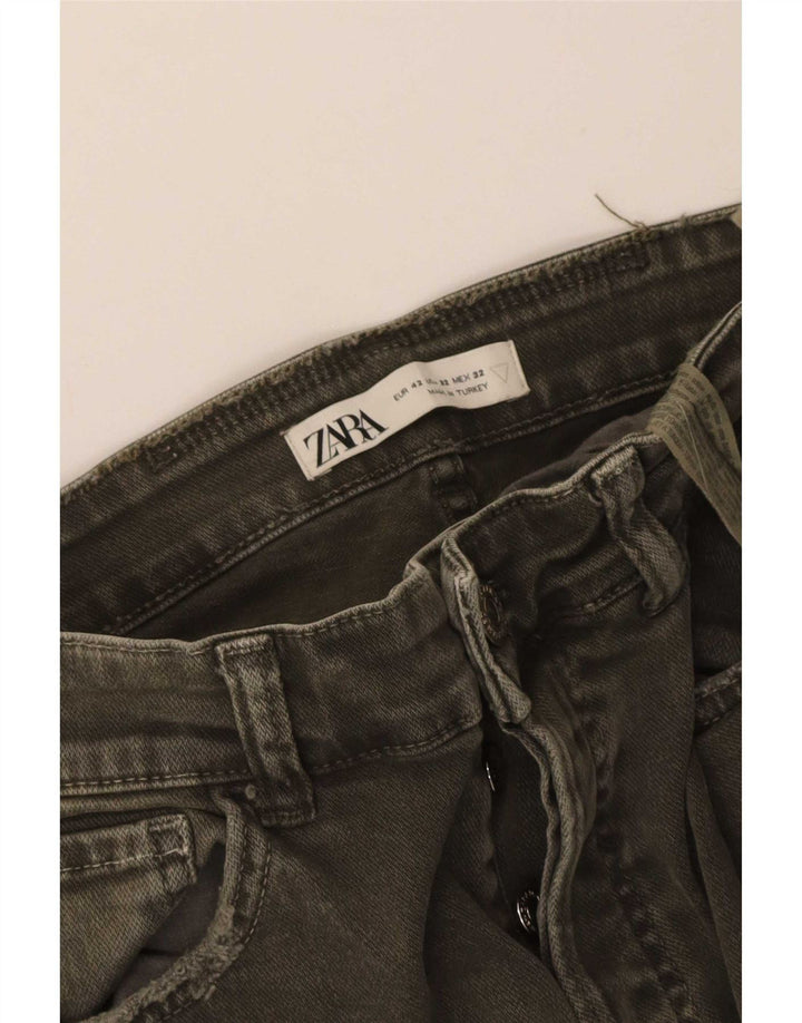 Zara Jean slim en détresse pour homme EU 42 Medium W32 L27 Coton kaki