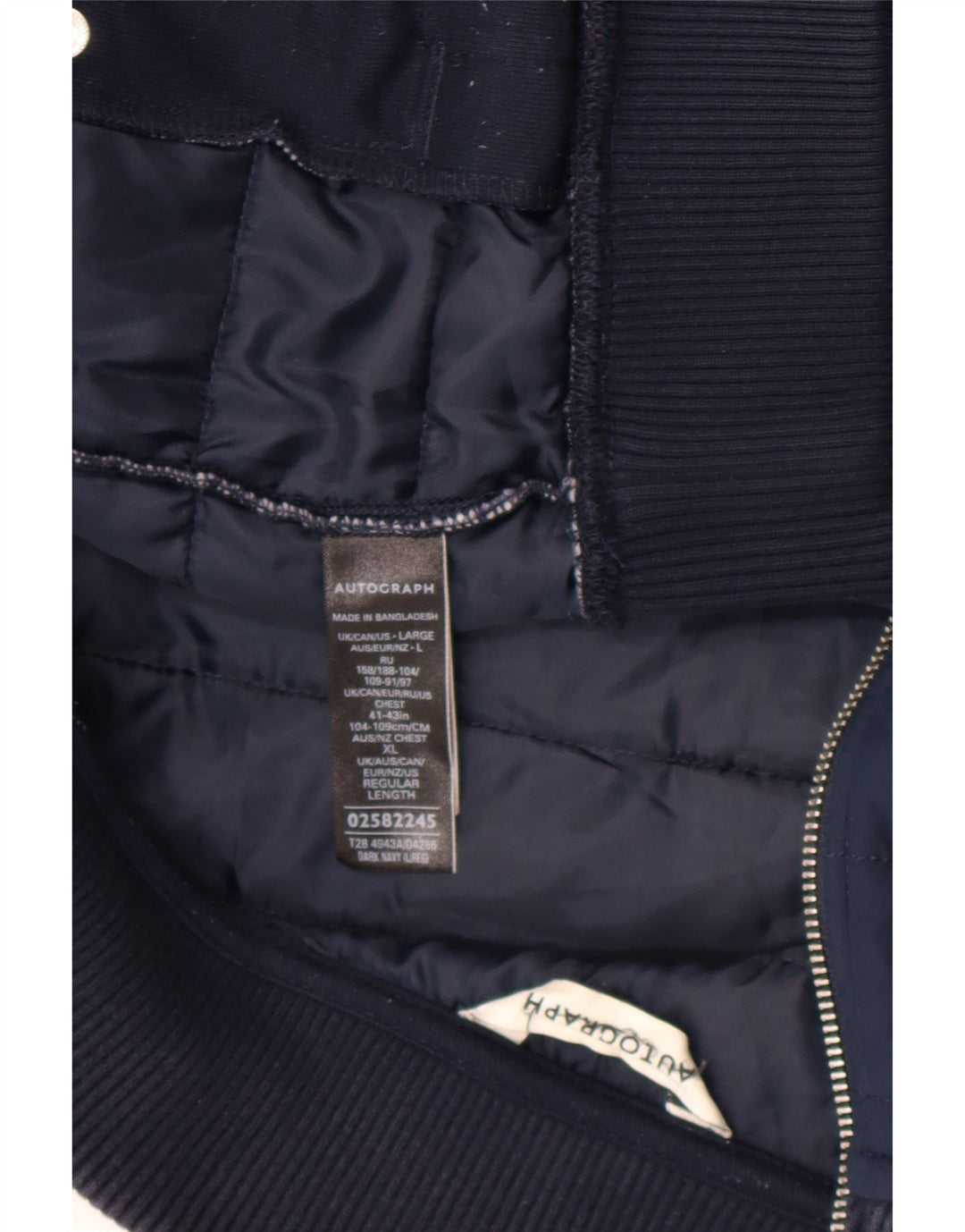 Marks & Spencer Veste matelassée pour homme UK 42 XL Bleu marine Polyester
