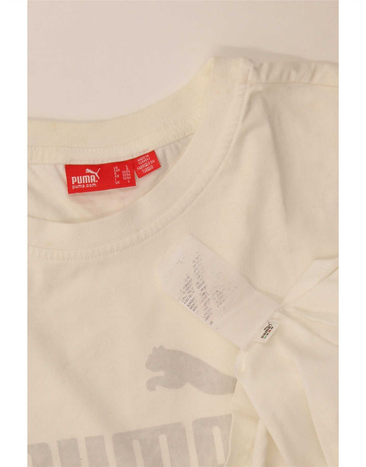 Puma T-Shirt Graphique Homme Blanc Taille L