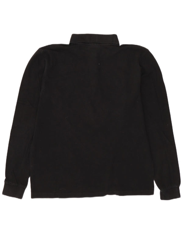 CHAMPION Polo à Manches Longues Homme Noir Moyen Coton