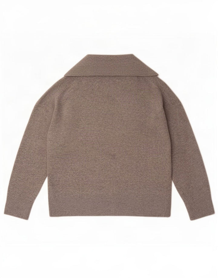 Massimo Dutti Pull surdimensionné à col polo pour femme Gris moyen UK 12