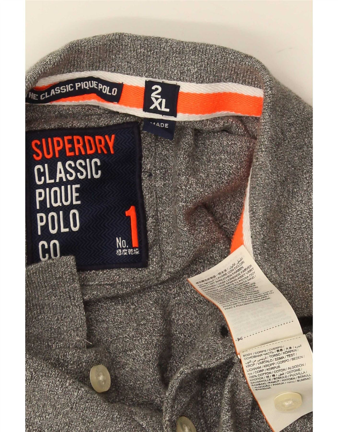 Superdry Polo Homme 2XL Gris Coton