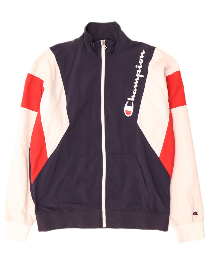 Champion Veste de Survêtement Graphique Homme Bleu Marine Moyen Colourblock