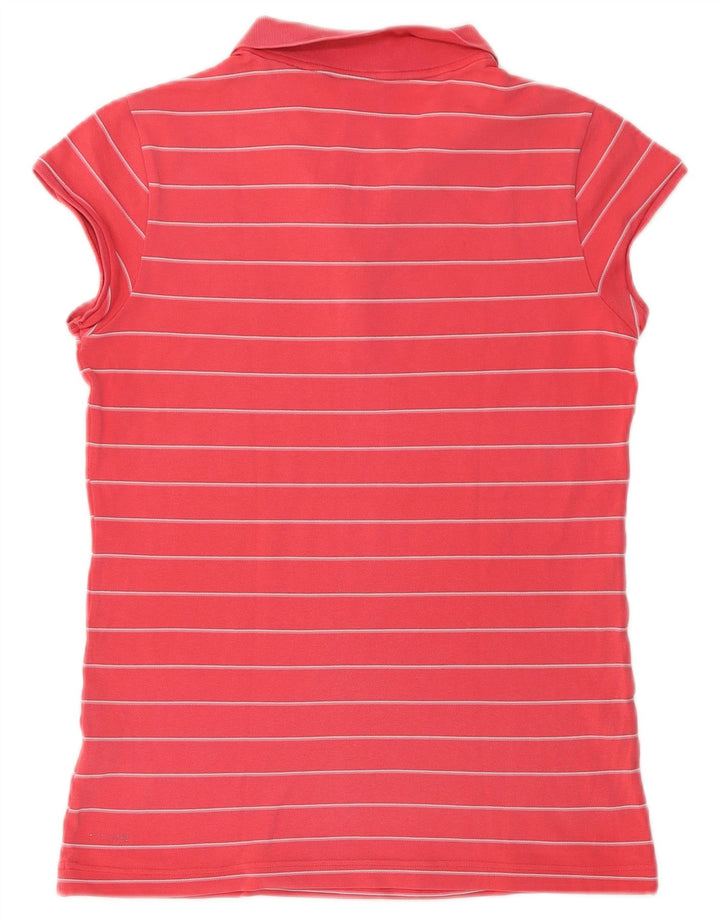 ADIDAS Polo Clima 365 pour femme UK 16 Grand coton rayé rose