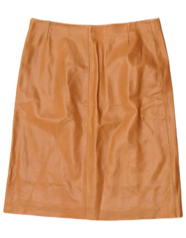 jupe en cuir femme vintage IT 44 Medium W32 Cuir Marron