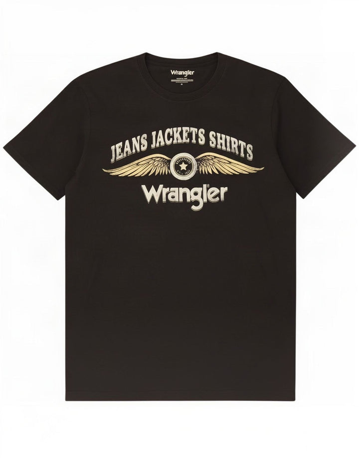 Wrangler T-Shirt Graphique Homme Noir Moyen Coton