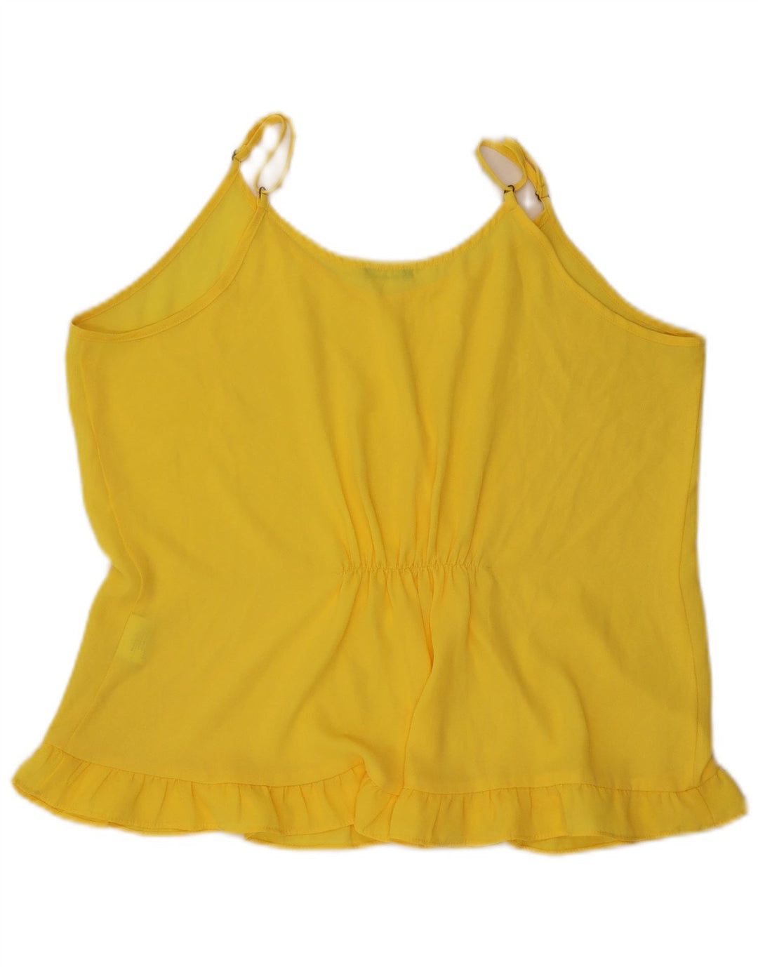 Benetton Femme Cami Top UK 16 Large Jaune Polyester