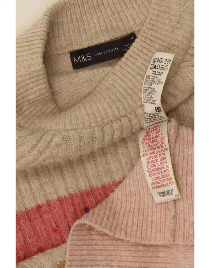 Marks & Spencer Pull ras du cou pour femme UK 16 Rose moyen rayé