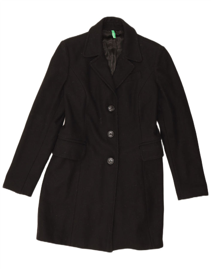 BENETTON Pardessus Femme IT 48 XL Noir Coton