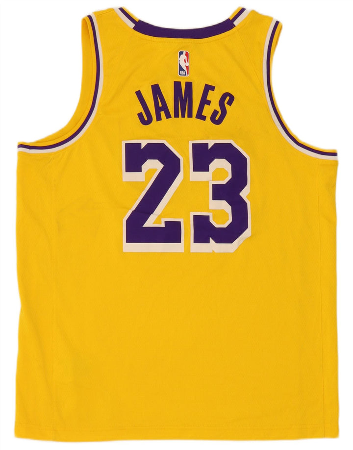 Nike Mens Lakers Graphic Débardeur Large Jaune Polyester
