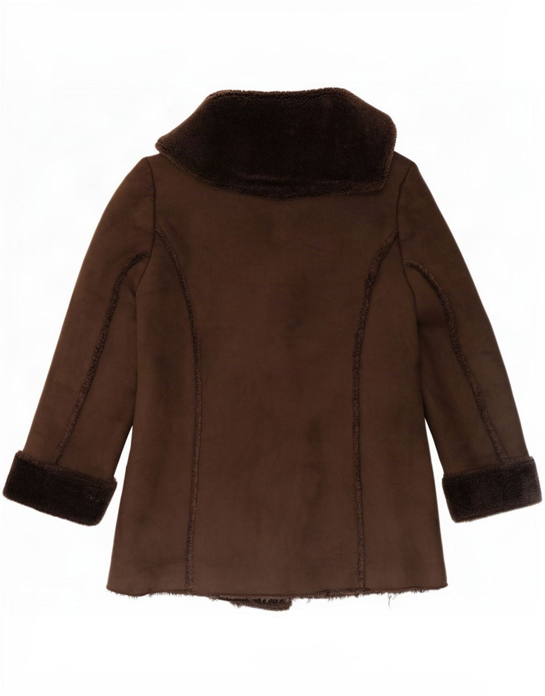 Veste Sherpa 2 boutons Dash pour femme UK 14 Large Marron Polyester
