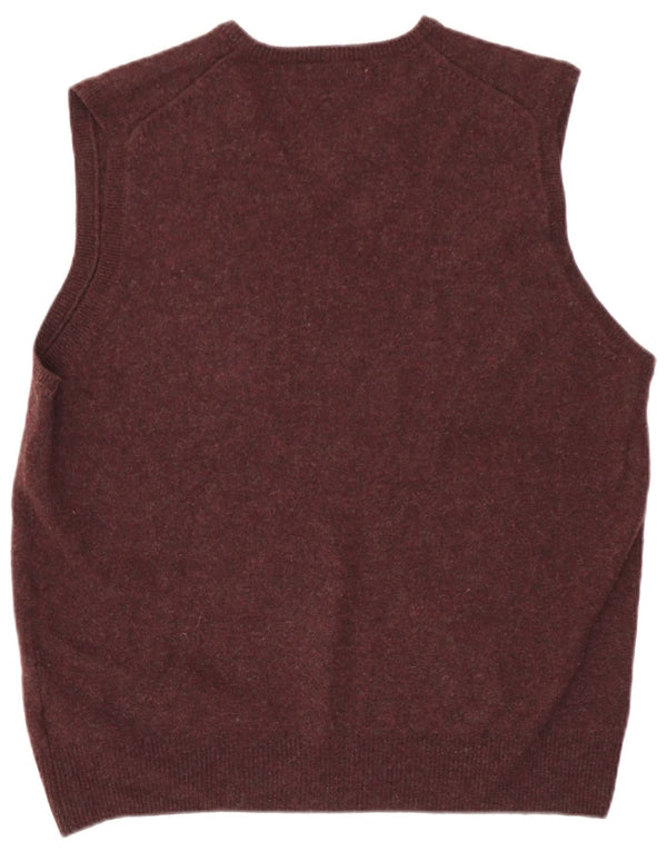 Marks & Spencer Débardeur pour femme UK 18 XL Bordeaux moucheté en laine d'agneau