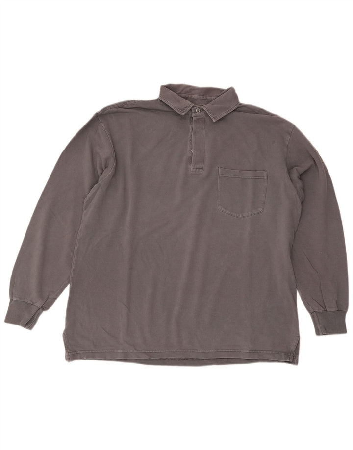Murphy & Nye Polo Sailmakers à manches longues pour homme, coupe ample, gris moyen