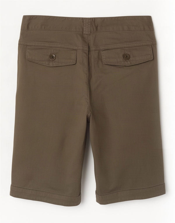 Benetton Short décontracté pour femme IT 44 Medium W30 Kaki Coton