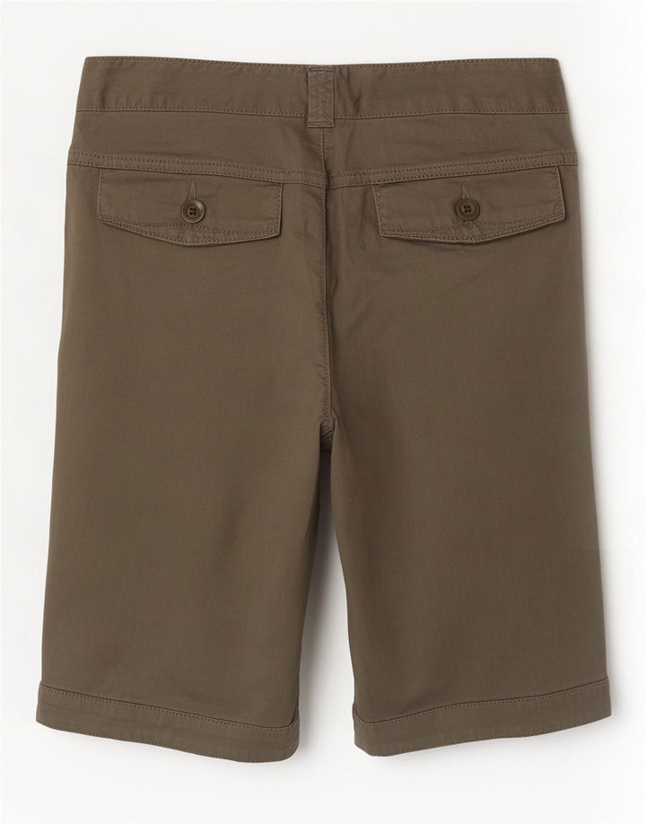 Benetton Short décontracté pour femme IT 44 Medium W30 Kaki Coton