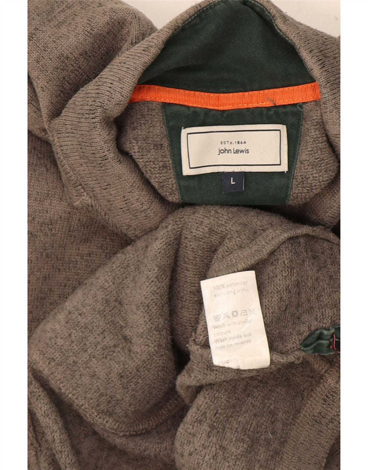 John Lewis Sweat-shirt à col boutonné pour homme en polyester gris moucheté