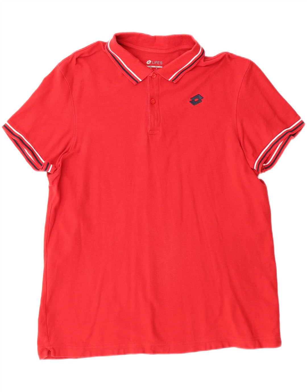LOTTO Mens Life's Polo Shirt XL Red Vintage Lotto and Second-Hand Lotto from Messina Hembry 