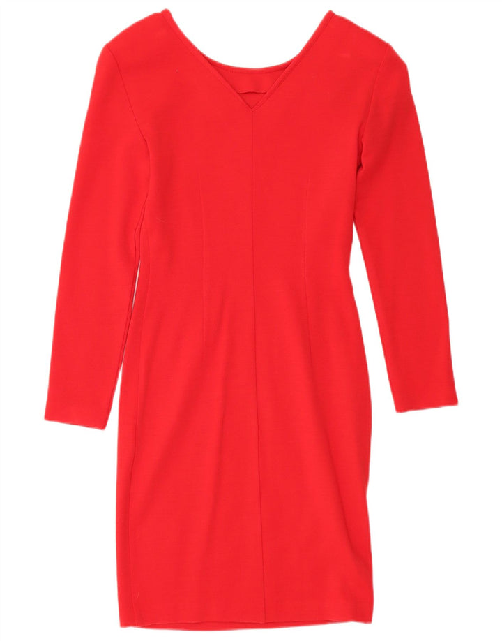 Chagall Robe droite à manches longues pour femme UK 12 Acrylique rouge moyen