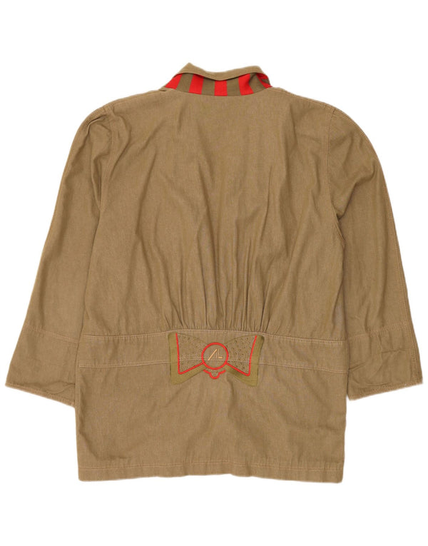 vintage Femme Longline 3 Bouton Blazer Veste IT 42 Coton Vert Moyen