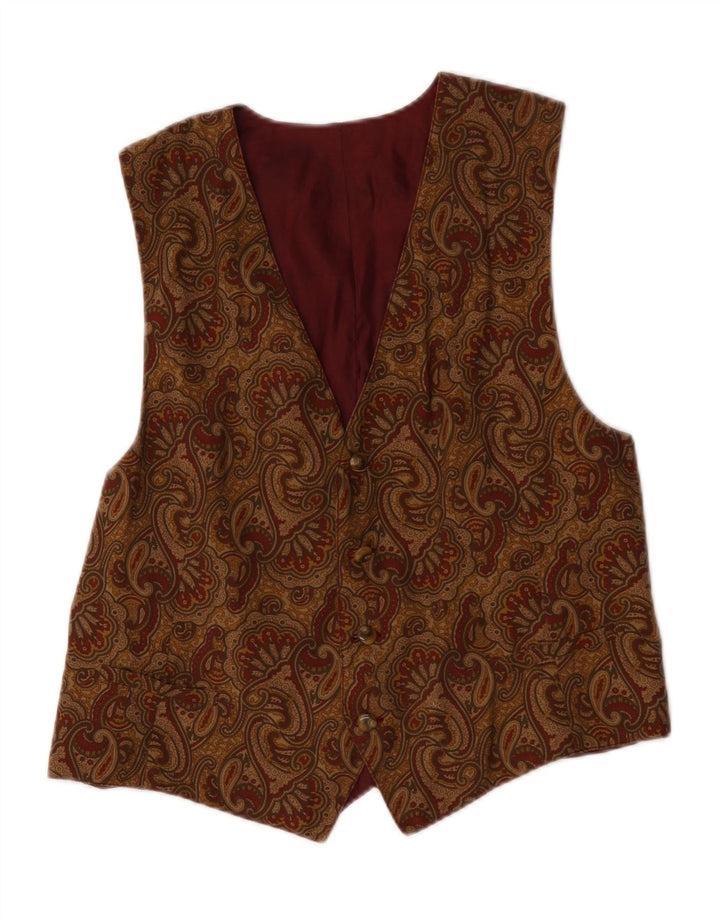 Gilet homme vintage Paisley marron moyen