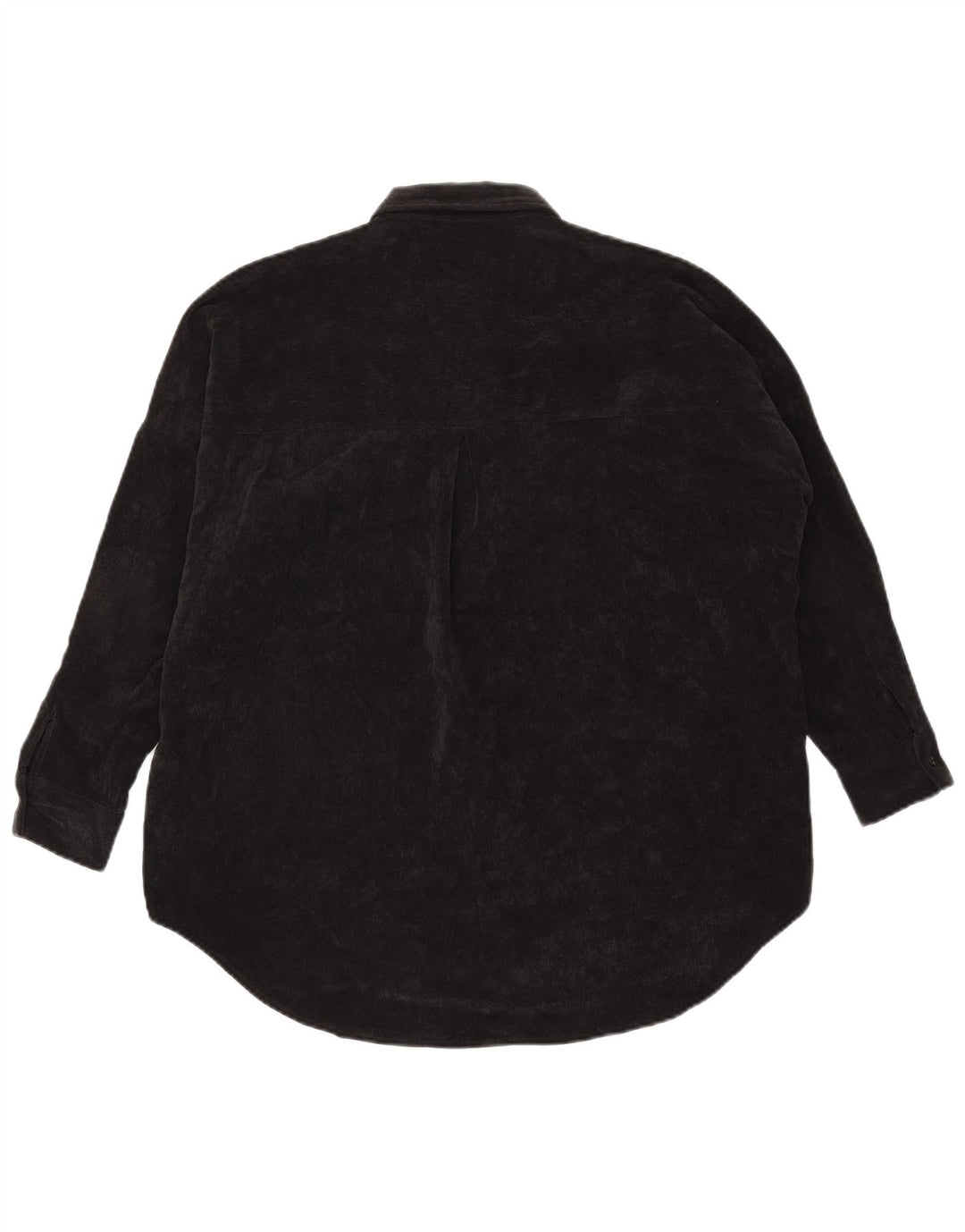 Zara Femme Chemise Oversize En Velours Côtelé UK 6 XS Noir Polyester