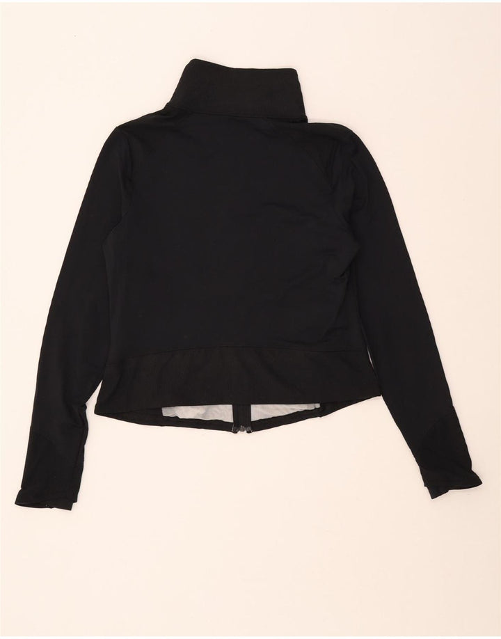 UNDER ARMOUR Veste de survêtement courte pour femme UK 14 Large Noir Nylon