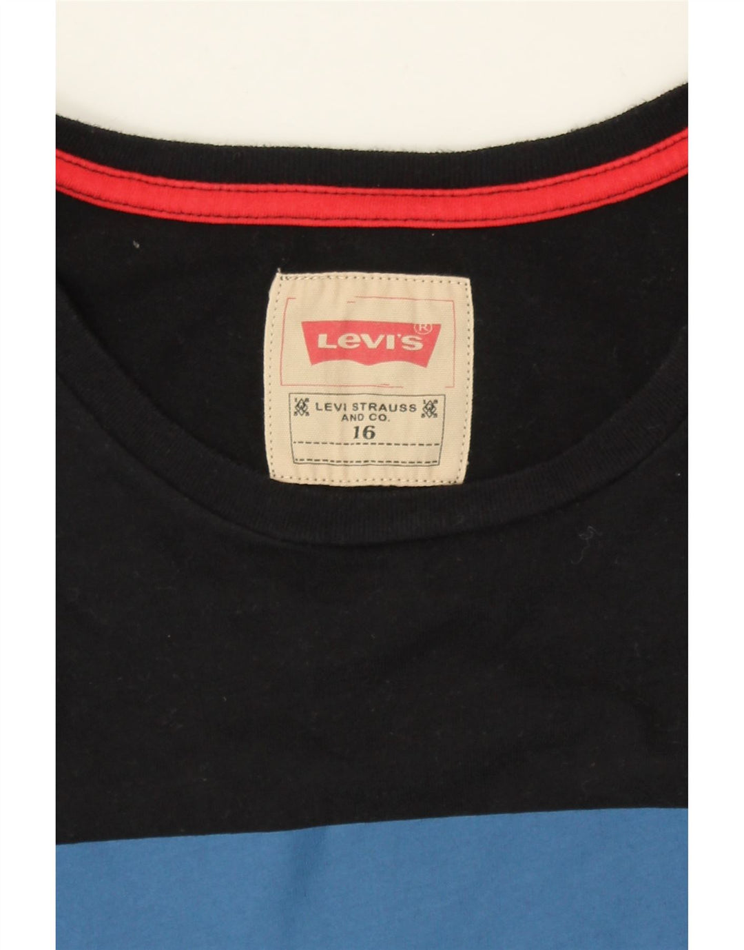 LEVI'S Boys Graphic Top Long Sleeve 15-16 Years Black Cotton Vintage Levi's and Second-Hand Levi's from Messina Hembry 