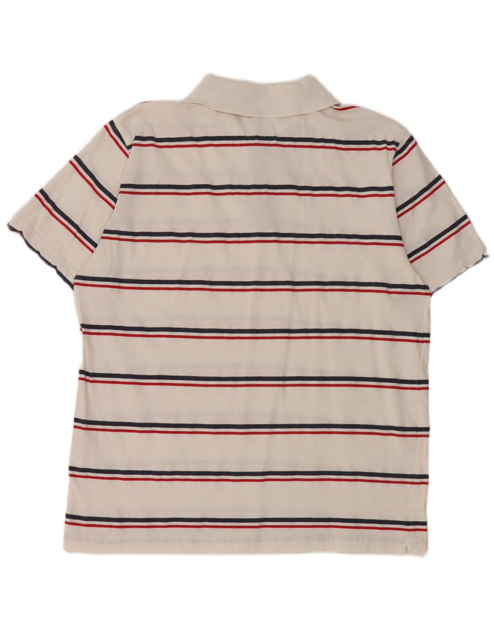 Diadora Polo Homme Large Blanc Rayé Coton