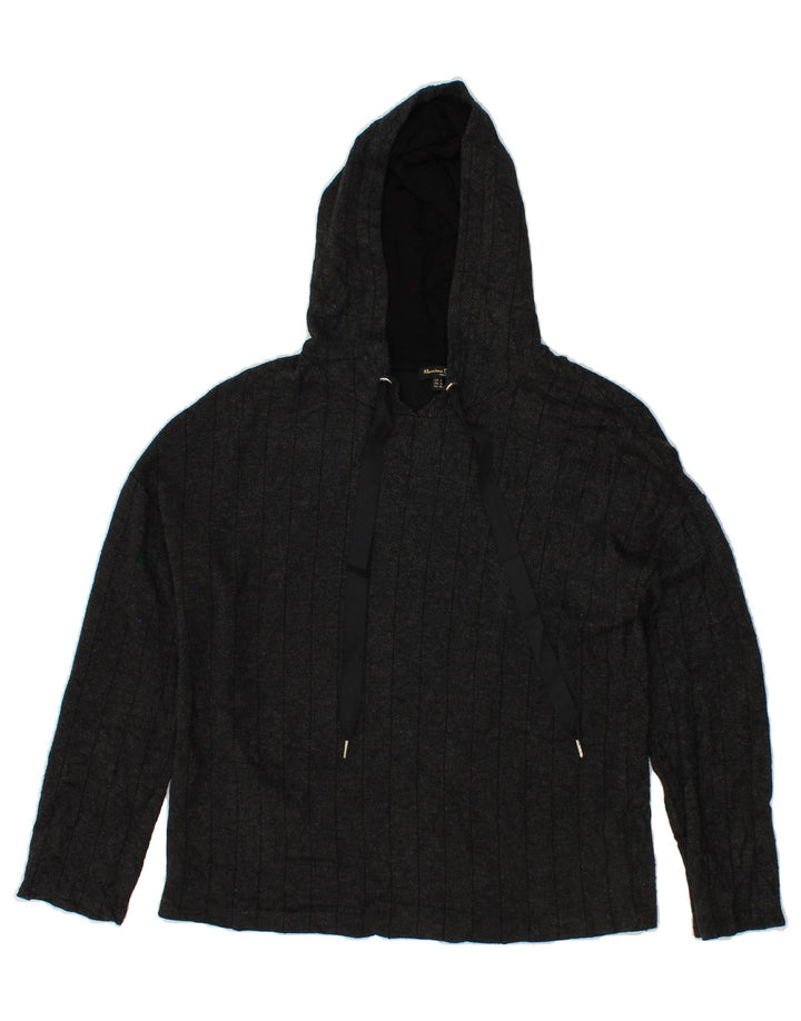 MASSIMO DUTTI Womens Hoodie Jumper UK 10 Small Grey Striped Vintage Massimo Dutti and Second-Hand Massimo Dutti from Messina Hembry 