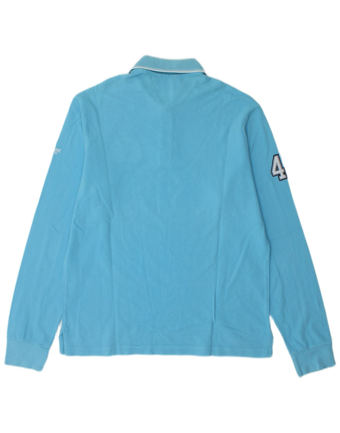 MURPHY & NYE Polo graphique à manches longues pour homme en coton bleu moyen