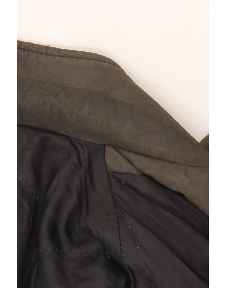 vintage Mens Loose Fit Bomber Jacket IT 48 Gris Moyen Colourblock Viscose
