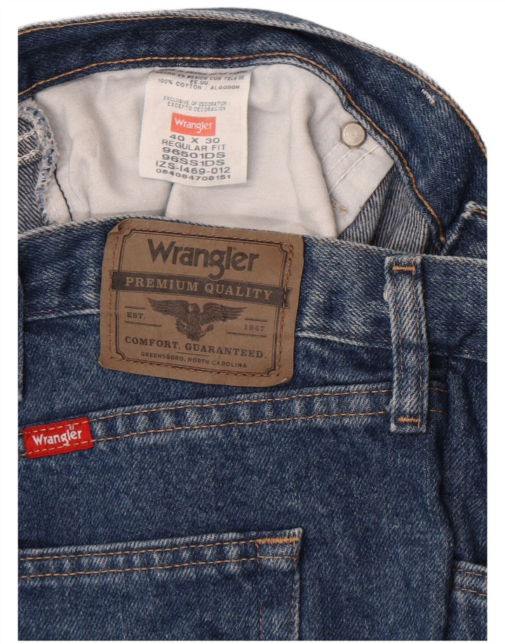 Wrangler Jean droit coupe droite W40 L30 pour homme en coton bleu