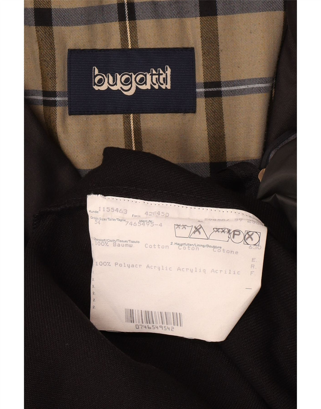 Bugatti Manteau Homme IT 54 2XL Noir Coton