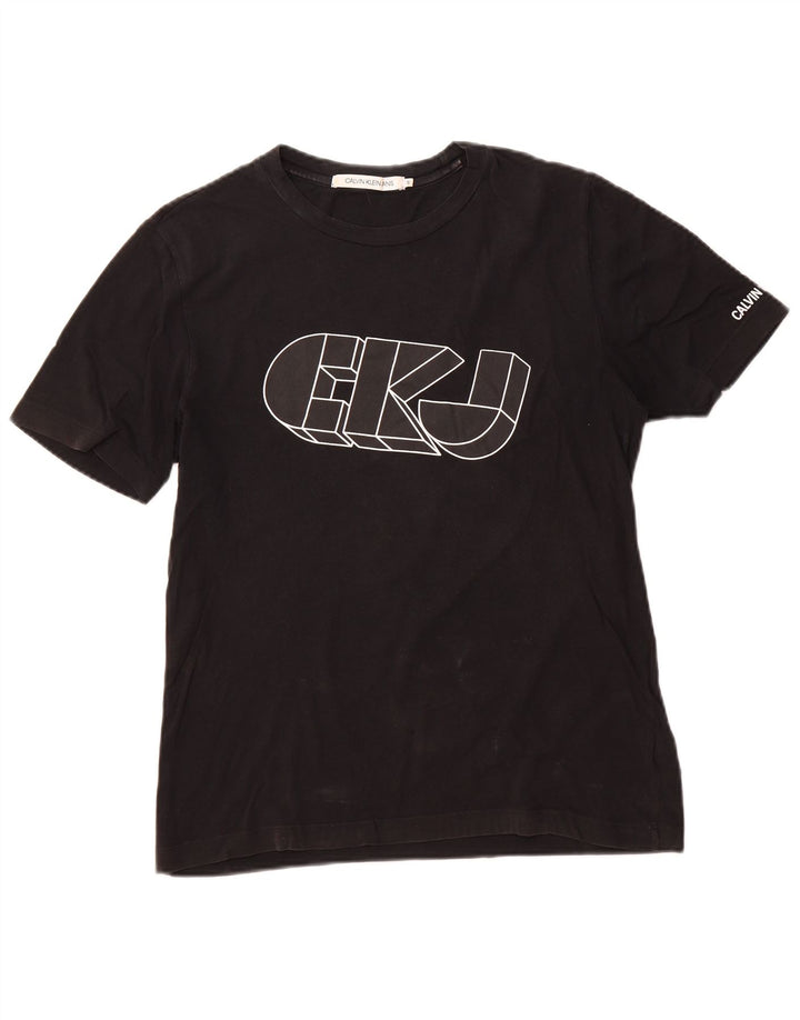CALVIN KLEIN JEANS T-Shirt Graphique Homme Petit Noir Coton