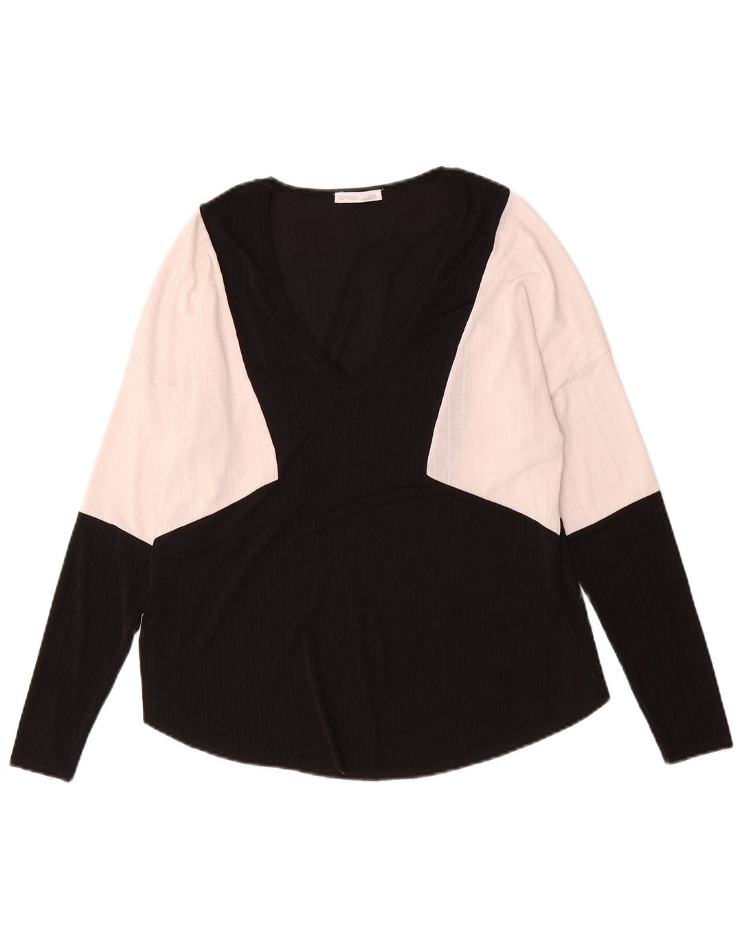 Zara Haut à manches longues pour femme UK 10 Small Noir Colourblock