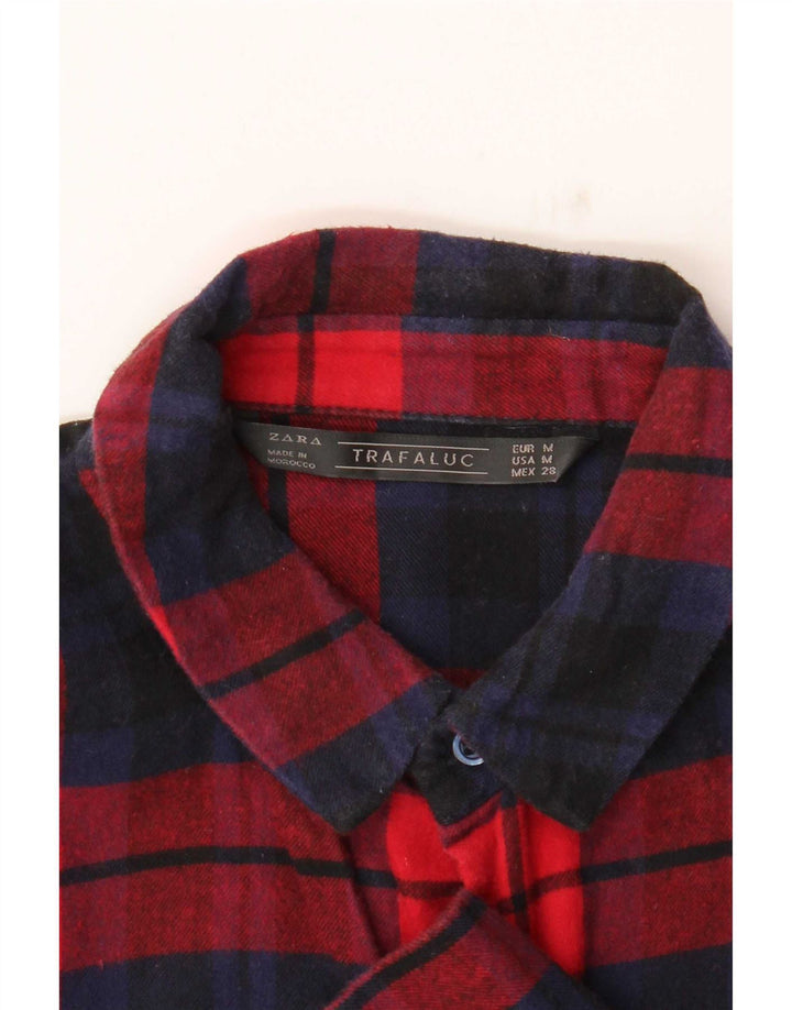 Zara Chemise en flanelle pour femme UK 14 à carreaux rouges moyens