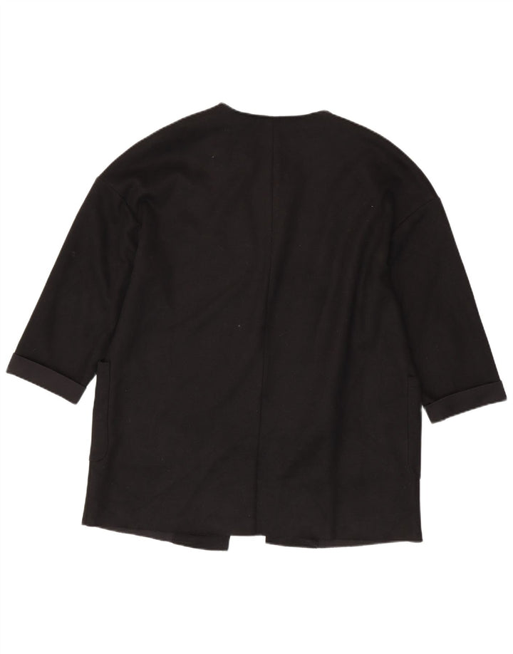ZARA Veste blazer ouverte surdimensionnée à manches 3/4 pour femme UK 10 Small Noir