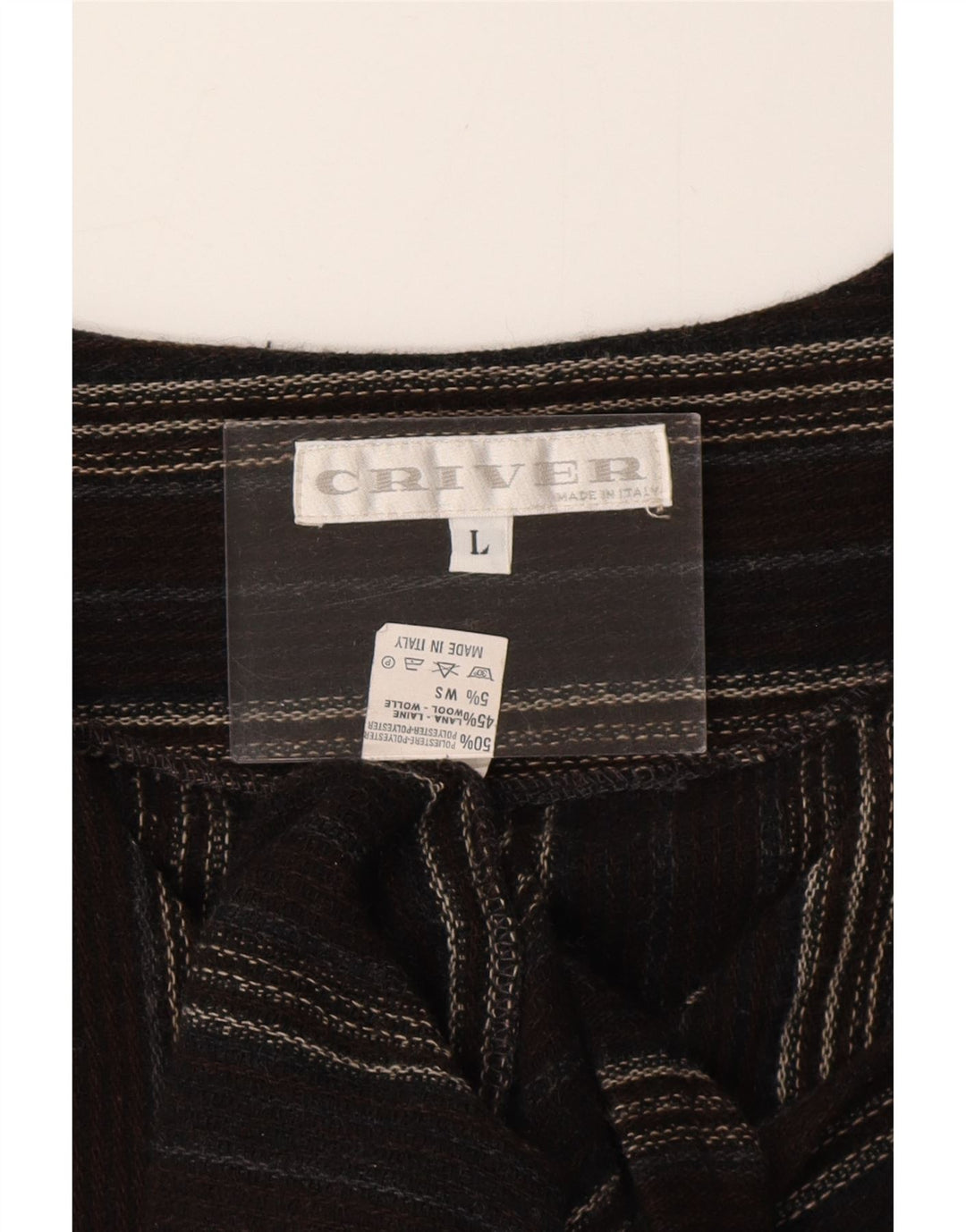 CRIVER Gilet Homme Large Marron Rayé Polyester