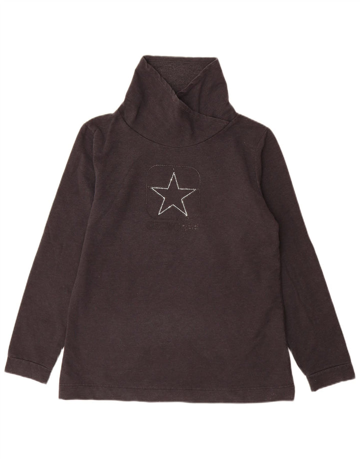 Converse Sweat-shirt graphique pour femme UK 14 Large Gris Coton