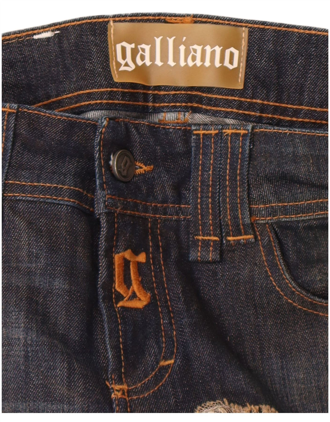 Galliano Jeans Slim Femme W27 L36 Bleu Marine Coton Designer