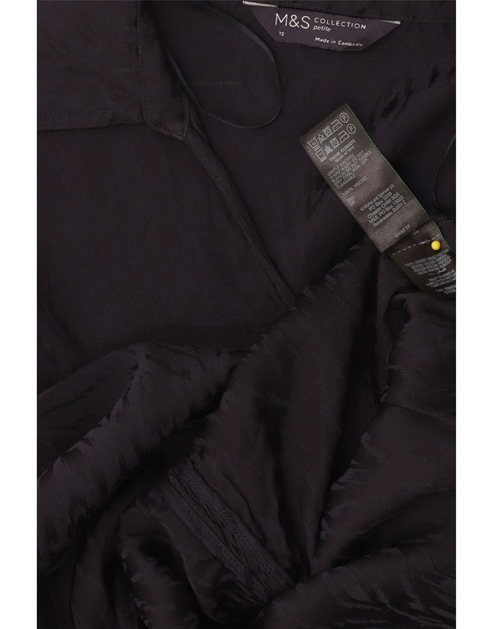 Marks & Spencer Chemise pull pour femme UK 12 Bleu marine moyen Viscose