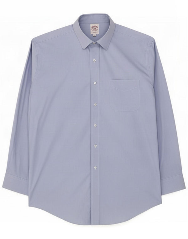 Brooks Brothers Chemise coupe traditionnelle pour homme Taille 16 Grand coton bleu