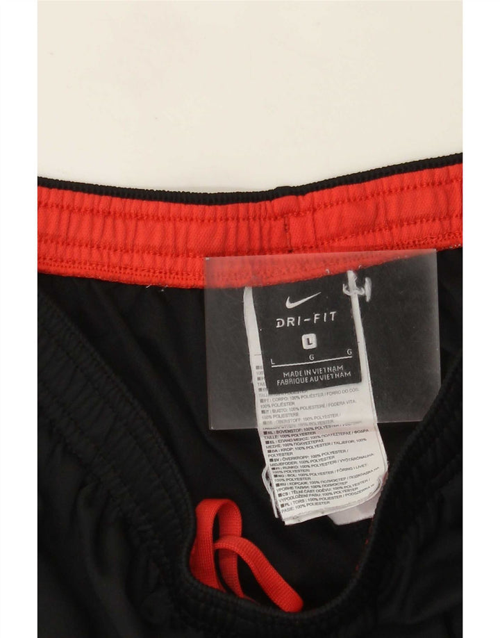 Nike Pantalon de survêtement Dri Fit pour homme Taille L en polyester color block noir