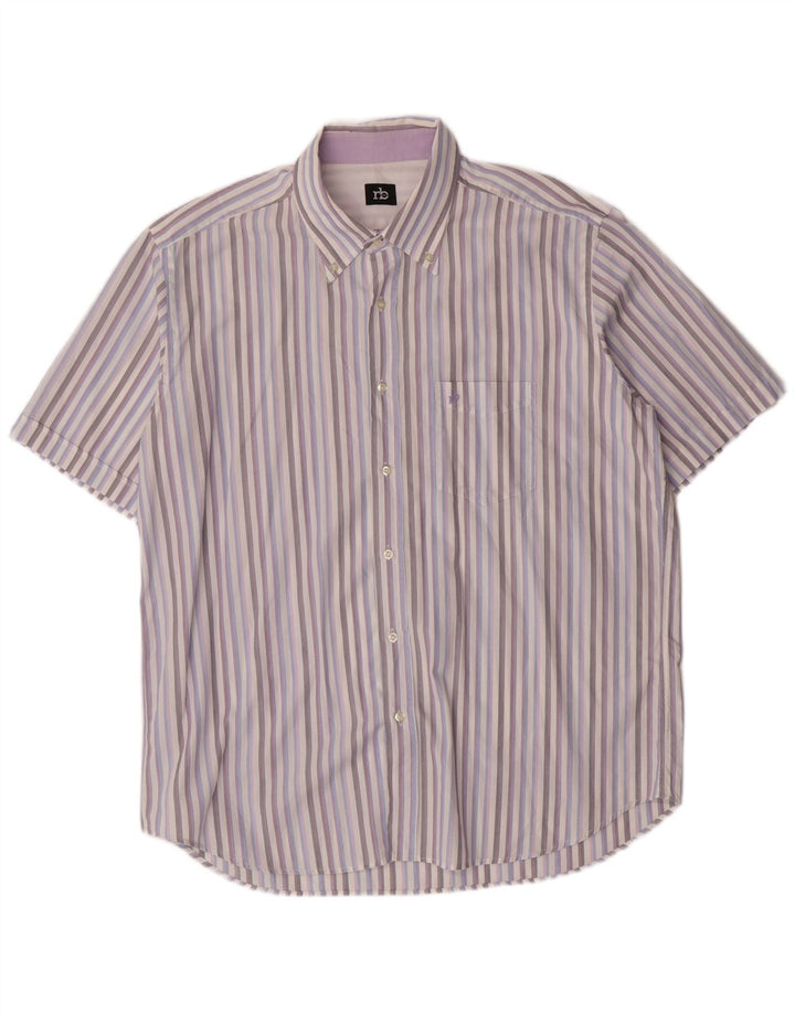 Roccobarocco Chemise Homme Taille 46 18 1/2 XL Rayé Multicolore