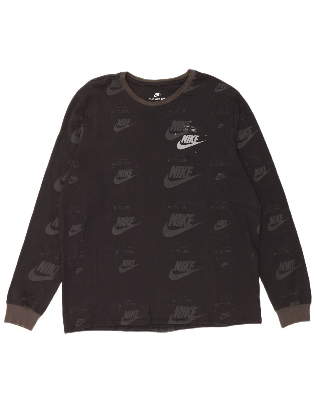 Nike Haut graphique à manches longues XL en coton noir pour homme