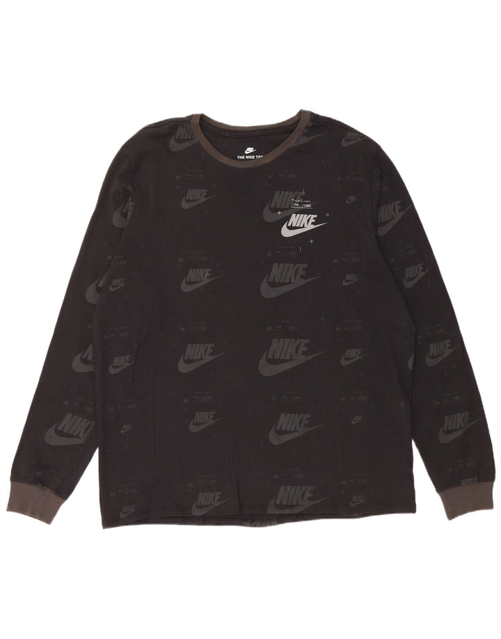 Nike Haut graphique à manches longues XL en coton noir pour homme