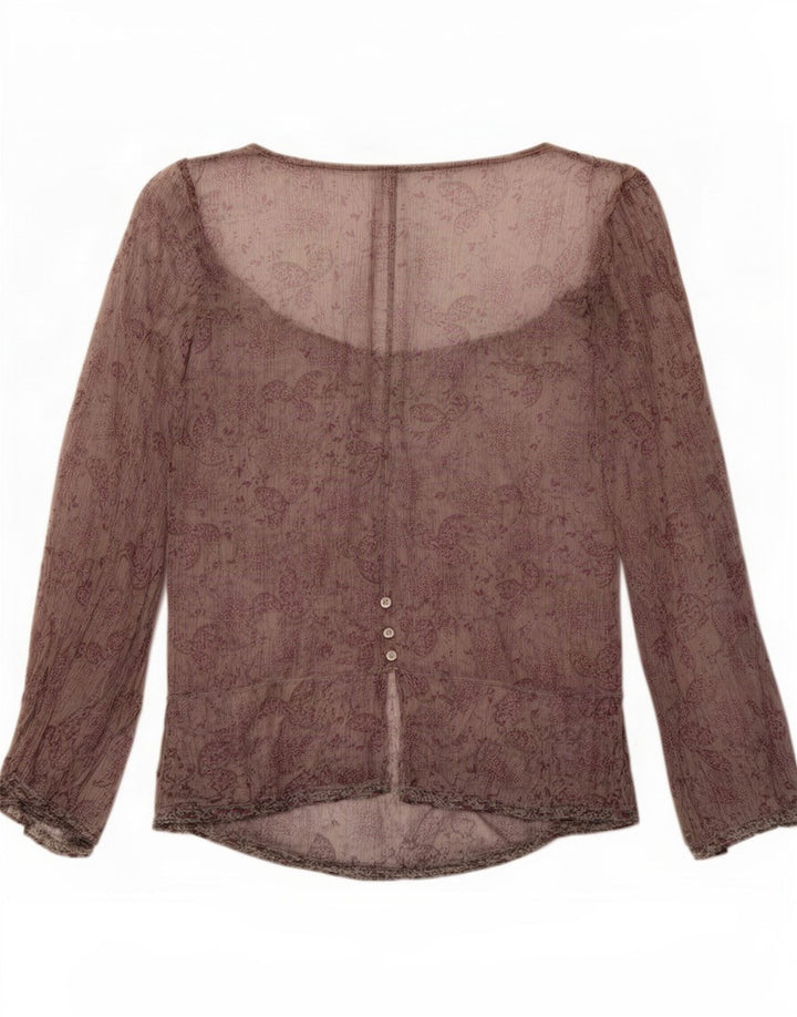 Max & Co. Haut à manches longues et épaules dénudées pour femme UK 12 Medium Purple Floral