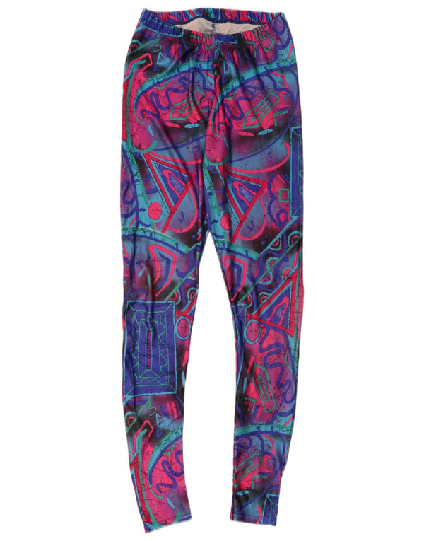 VINTAGE Leggings Femme UK 6 XS Géométrique Multicolore