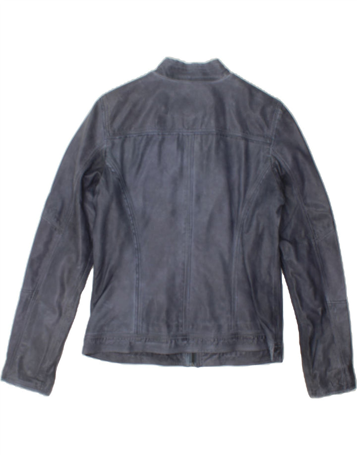 TOM TAILOR Womens Leather Jacket UK 14 Large Blue Leather Vintage Tom Tailor and Second-Hand Tom Tailor from Messina Hembry 